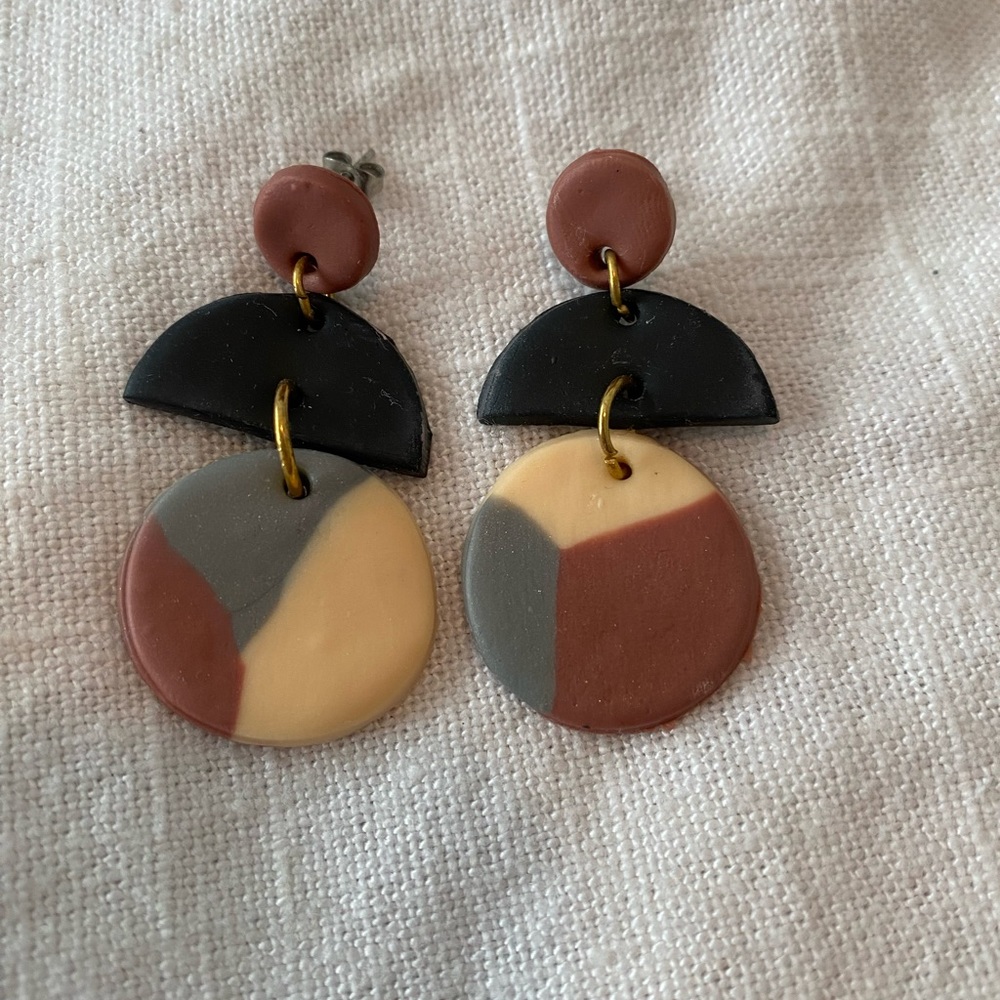 Handmade clay earrings